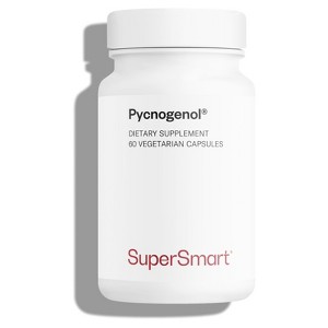 SuperSmart Pycnogenol 200mg per Day (Patented) - French Maritime Pine Bark Extract | Non-GMO & Gluten Free - 60 Vegetarian Capsules - 1 of 4