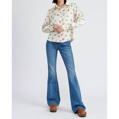 Women's Maeve Bow Print Buttoned Shirt - Jacquie The Label