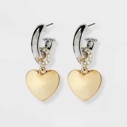 Fao Schwarz Gold Tone Poodle And Heart Trio Earring Set : Target