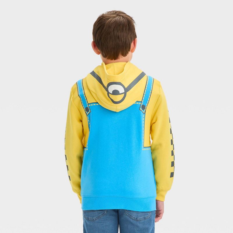 Boys&#39; Minion Cosplay Zip-Up Sweatshirt - Light Blue/Yellow, 3 of 4