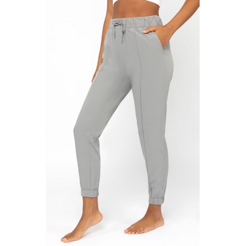 90 Degree By Reflex Womens Lightstreme Front Seam Drawstring Pant With Side  And Back Pockets - Frost Gray - Small : Target