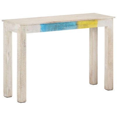 vidaXL Console Table White Mango Wood Sturdy Console Table Rectangular