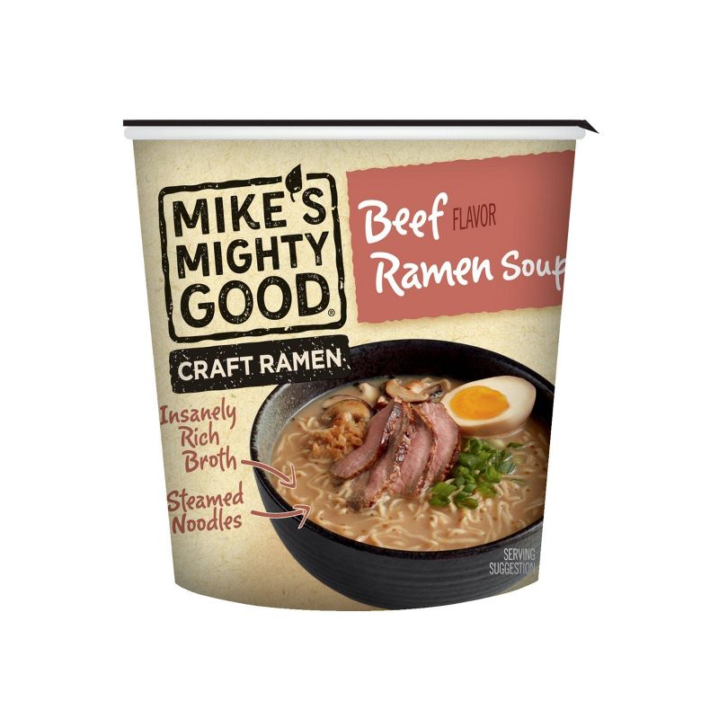 Mike&#39;s Mighty Good Beef Ramen Noodle Soup Cup - 1.8oz, 1 of 5
