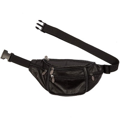 black leather waist pack