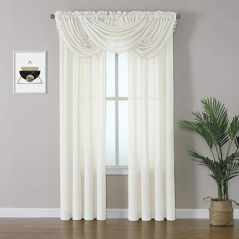 Kate Aurora Living 5 Piece Rod Pocket Sheer Window Curtains & Valances ...