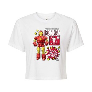Women's - Marvel - Iron Man Action Figure Cropped Graphic T-Shirt - 1 of 4