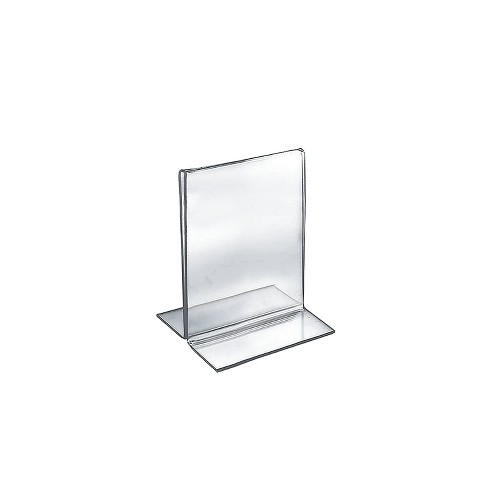 Azar 6 x 5 Vertical Double Sided Stand Up Acrylic Sign Holder Clear  10/Pack 152724