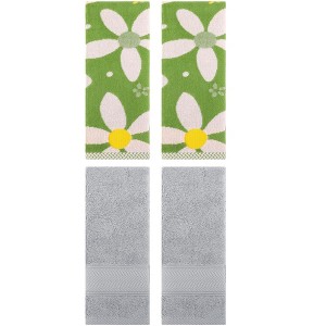 REGALWOVEN 4 Pcs Bathroom Decorative Cotton Soft Absorbent Sold Striped Hand Towel - 1 of 4