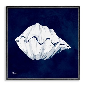 Stupell Industries Cyanotype Shells Coastal Clam Black Framed Giclee Art - 1 of 4