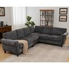109.5'' Chenille Modular L-Shaped 6-Seater Sectional Sofa with Rivets Decorated Rolled Armrest and 7 Back Cushions - 4 of 4