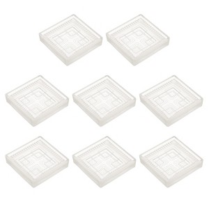 Unique Bargains Rubber Non-Slip Furniture Caster Cups Square Floor Pads 8 Pcs - 1 of 3