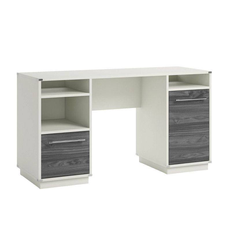 Vista Key 1Drawer Desk Misted Elm - Sauder: Coastal Style, File Storage, Adjustable Shelves, Laminated Surface, 1 of 9
