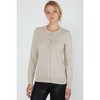 JENNIE LIU Women's 100% Cashmere Button Front Long Sleeve Crewneck Cardigan Sweater - 4 of 4