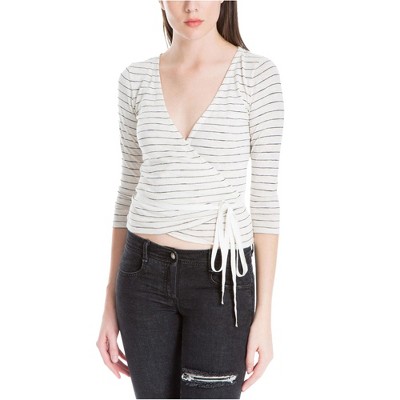 Max Studio London Womens Sylvie Wrap Blouse