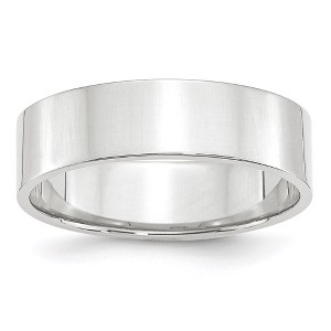 Black Bow Jewelry 6mm 14K Rose, White, or Yellow Gold Lightweight Flat Standard Fit Band - 1 of 4
