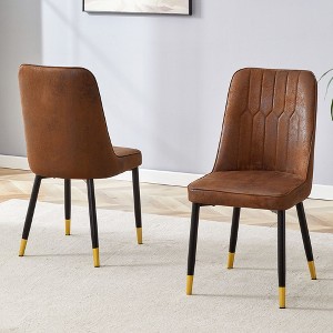 Sapphtopaz Modern Dining Chairs PU Upholstered Living Room Chairs with Metal Legs Mid-Back Chair for Kitchen, Dining Room - 1 of 4