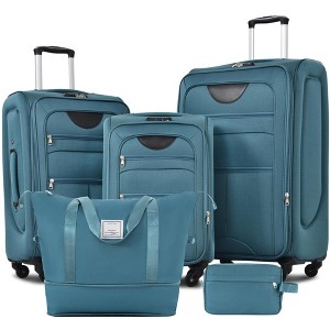 3 PCS Expandable Luggage Set, Softside Lightweight Spinner Suitcase with TSA Lock-ModernLuxe - 1 of 4