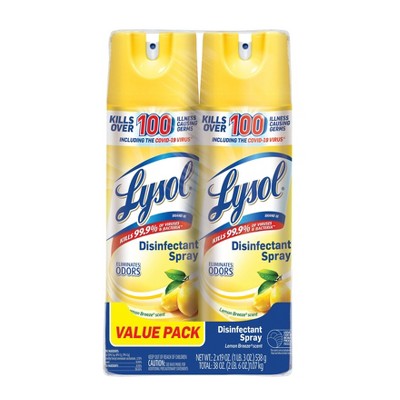 Lysol Disinfectant Spray - Lemon - 2pk/19oz