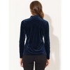 INSPIRE CHIC Women's Casual Soft Long Sleeve Button Decor V Neck Velvet Top - 3 of 4