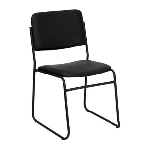 Riverstone Furniture Collection Vinyl Stack Chair Black