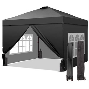 Ainfox 12ft x12ft Pop Up Canopy Outside Canopy, Patented One Push Tent Canopy with Wheeled Carry Bag, Bonus 8 Stakes and 4 Ropes - 1 of 4