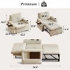 Dyonery 3-in-1 Sleeper Sofa Chair Bed,42.5"Convertible Sleeper Chair with Pull Out Bed,USB Charging Port & Wing Table,Cup Holder,Adjustable Backrest - 2 of 4