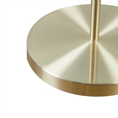 Gold Angular Arched Steel Floor Lamp with Drum Shade