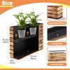TUYOHW Metal Planter Box, Rectangular Planter Box with Drainage Holes, Large Planters with Removable Shelf for Outdoor Plants, Black - 3 of 4
