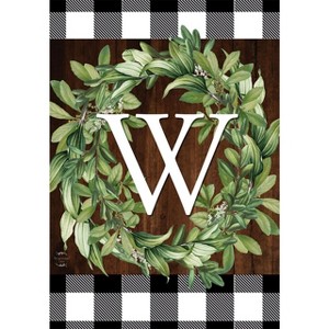 Wreath Monogram W Double-Sided House Flag Everyday 28" x 40" Briarwood Lane - 1 of 4