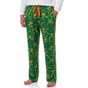 Teenage Mutant Ninja Turtles Men's Tossed Print Sleep Pajama Pants For Adults - 1 of 4
