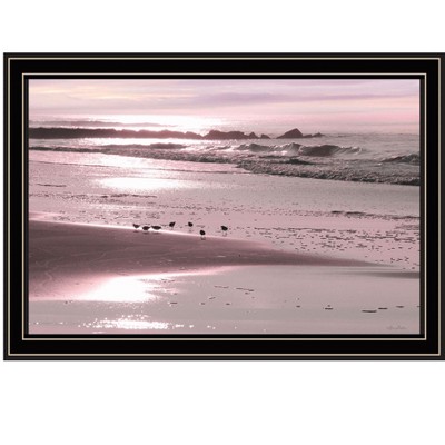 HomeRoots Breakfast On The Beach Black Framed Print Wall Art