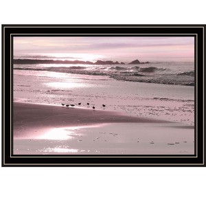 HomeRoots Breakfast On The Beach Black Framed Print Wall Art - 1 of 4