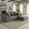 96.46''Flannelette L-Shaped Sectional Sofas with Full Foam Seats and 5 Soft Throw Pillows - 2 of 4