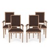 Set of 4 Maria French Country Wood Upholstered Dining Chairs - Christopher Knight Home - 2 of 4