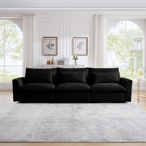 NicBex Couches for Living Room Over Size 3-Seater Sofa Deep Seat Couch Comfort Corduroy Upholstered Sofa With 3 Waist Pillows for Bedroom - 1 of 4
