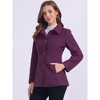 INSPIRE CHIC Women's Work Office Winter Overcoat Single Breasted Point Collar Pea Coat - 3 of 4