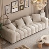 FUFU&GAGA 100" Plush White Teddy Velvet Sofa with Solid Wood Base and High Resilience Cushioning - 4 of 4