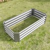 SEVOBAL Planters U Shape Large Garden Bed Outdoor Metal Raised Planter Bed for for Plants, Vegetables, Flowers, Gray, 47.24“*24”*11.81“ - 4 of 4