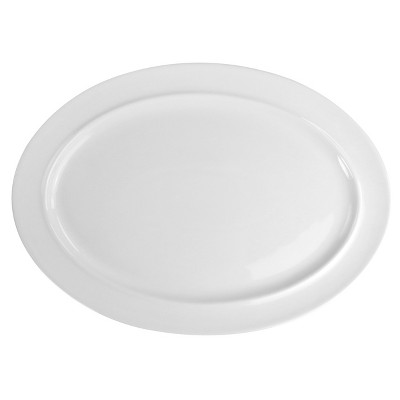 Martha Stewart 15.5in Classic Fine Ceramic Oval Platter in White
