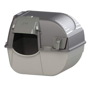 Omega Paw Elite Roll 'N Clean Self Cleaning Litter Box with Integrated Litter Step and Unique Sifting Grill