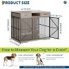 Acekool 44" Dog Crate Furniture with Drawers, Double Doors, Open Compartment, Heavy Duty Indoor Dog House End Table, Brown & Black - 2 of 4