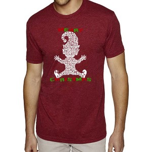 LA Pop Art Christmas Elf - Men's Premium Blend Word Art T-Shirt - 1 of 4