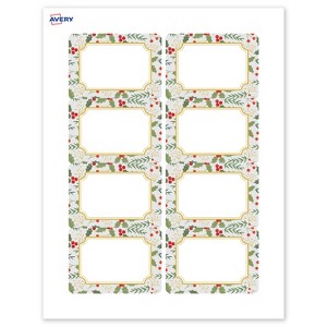 Avery Name Tags, 2-1/3" x 3-3/8", Gold-Blue Border Berries, 80 - 1 of 4