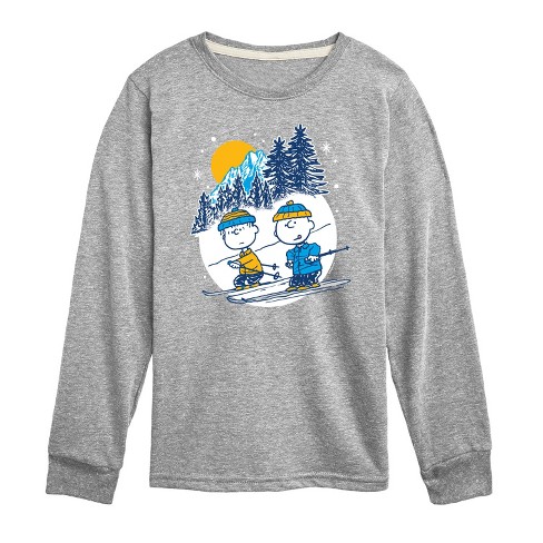 Boys' - Peanuts - Charlie Brown And Linus Skiing Long Sleeve Graphic T-Shirt - image 1 of 4