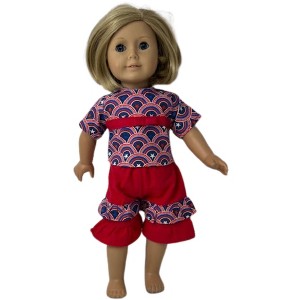 Doll Clothes Superstore Handmade Patriotic Shorts Set Fits 18 Inch Girl Dolls - 1 of 4
