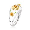 Ross-Simons 0.20 ct. t.w. Chrome Diopside and .10 ct. t.w. Citrine Flower Ring in Sterling Silver With 18kt Gold Over Sterling - 3 of 4