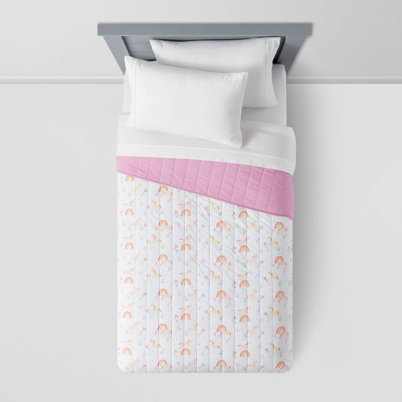 Kids' Quilt Unicorn Light Purple - Pillowfort™, 3 of 5