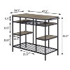 NicBex Mobile Kitchen Island Cart Metal Frame Kitchen Storage Cabinets with 4 Tier Open Shelves for Kitchen, Natural - 3 of 4