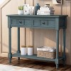 KWPZQEB 2-Tier Console Table, Entryway Table with 2 Drawers and Bottom Shelf, Narrow Sofa Table Hallway Foyer Table for Living Room - 3 of 4