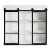 Kate & Laurel All Things Decor 30" x 28" Barnhardt Decorative Wooden Wall Cabinet with 2 Sliding Glass Doors White: 3-Tier Storage - 4 of 4